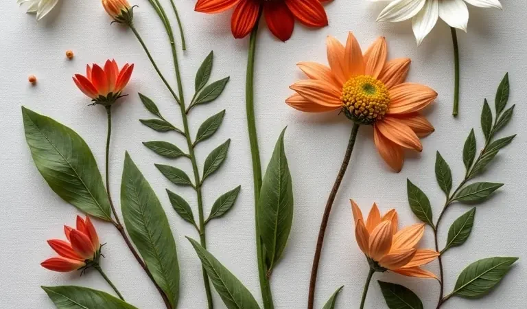 Giardinaggio e Ricamo Botanico: Creare Miniature Fiorite su Tela con Fiori Secchi